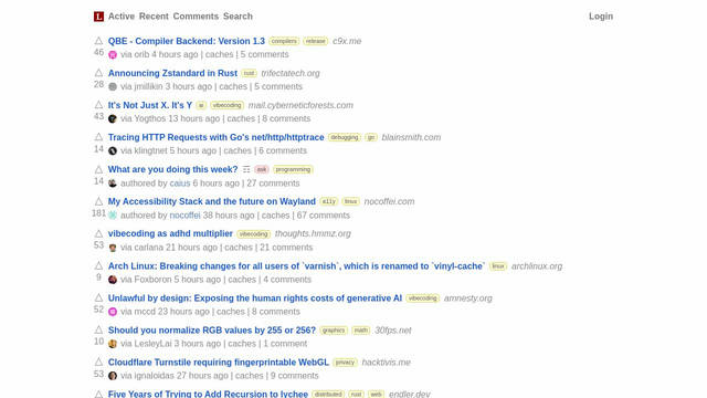Screenshot: lobste.rs - uses Comic Sans MS Screenshot: lobste.rs - uses Comic Sans MS