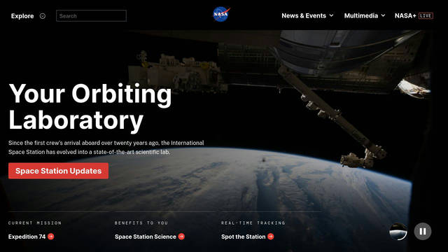 Screenshot: nasa.gov - uses DM Mono