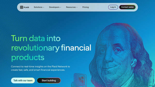 Screenshot: plaid.com - uses Futura