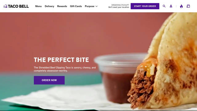 Screenshot: tacobell.com - uses InterstateBoldCondensed