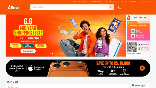 Screenshot: daraz.pk - uses lazada