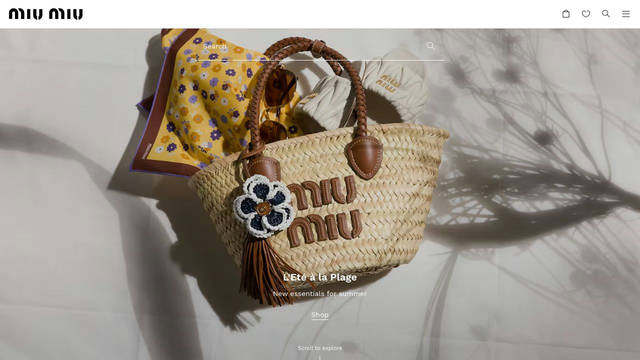 Screenshot: miumiu.com - uses miumiu-icons