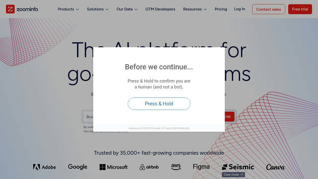 Screenshot: zoominfo.com - uses Jeff Script