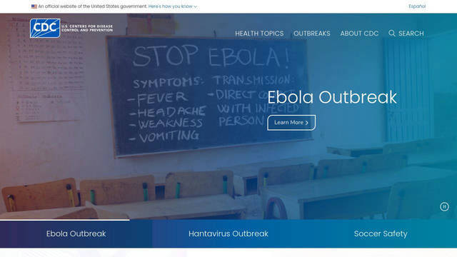 Screenshot: cdc.gov - uses cdc-fa