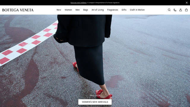 Screenshot: bottegaveneta.com - uses Icons Screenshot: bottegaveneta.com - uses Icons
