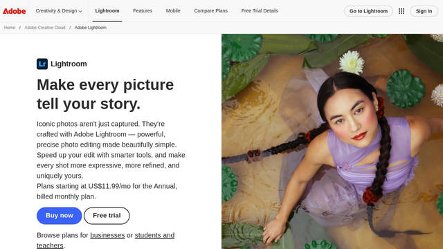 Screenshot: lightroom.com - uses adobe-clean-display Screenshot: lightroom.com - uses adobe-clean-display