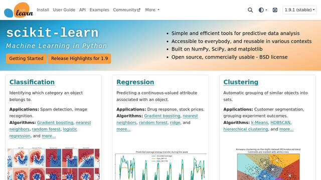 Screenshot: scikit-learn.org - uses Vibur Screenshot: scikit-learn.org - uses Vibur