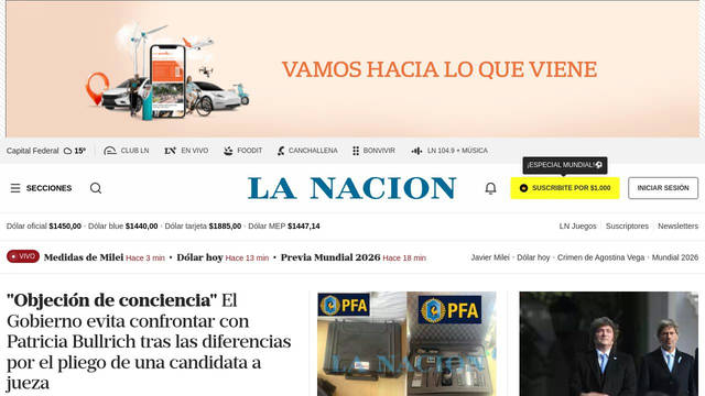 Screenshot: lanacion.com.ar - uses Prumo Italic