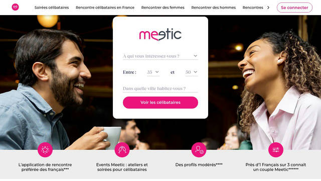 Screenshot: meetic.fr - uses Reckless Neue