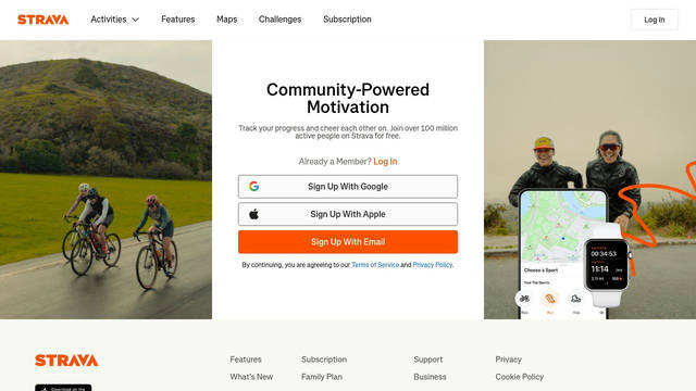 Screenshot: strava.com - uses Boathouse
