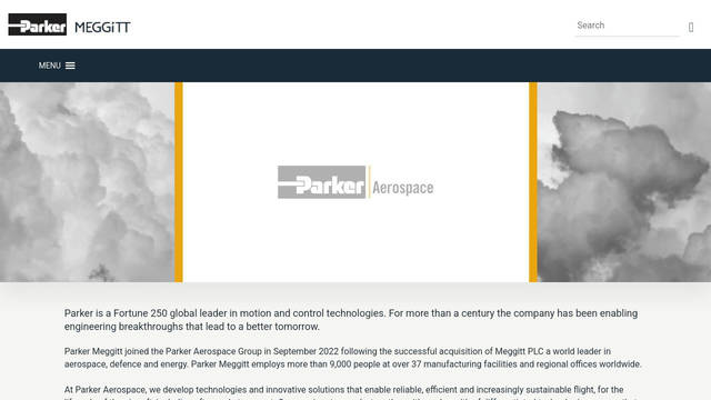 Screenshot: meggitt.com - uses FontAwesome