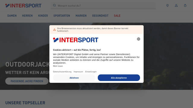 Screenshot: intersport.de - uses din-pro