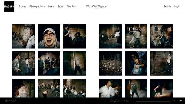 Screenshot: magnumphotos.com - uses Univers