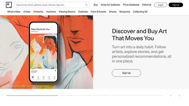 Screenshot: artsy.net - uses ll-unica77