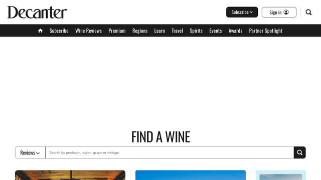 Screenshot: decanter.com - uses Nunito Sans
