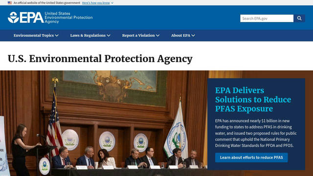 Screenshot: epa.gov - uses Cambria