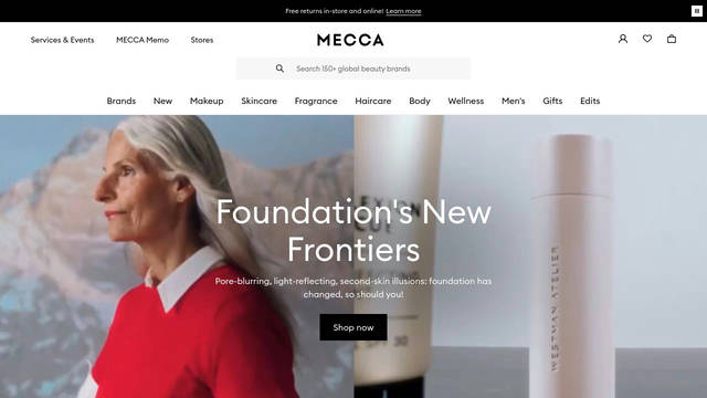 Screenshot: mecca.com - uses ECB-MI