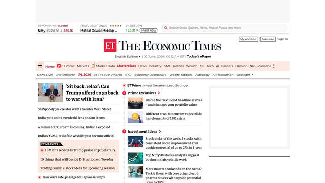 Screenshot: economictimes.indiatimes.com - uses Faustina