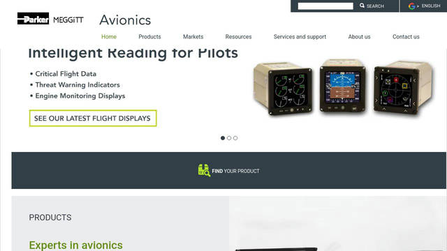Screenshot: meggitt-avionics.co.uk - uses Cantarell