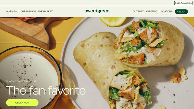 Screenshot: sweetgreen.com - uses Grenette