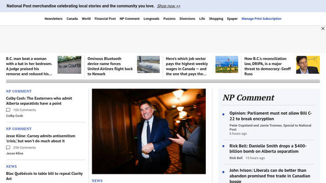 Screenshot: nationalpost.com - uses PT Sans