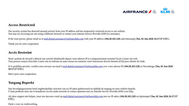 Screenshot: klm.com - uses UniversalSansDisplayMedium