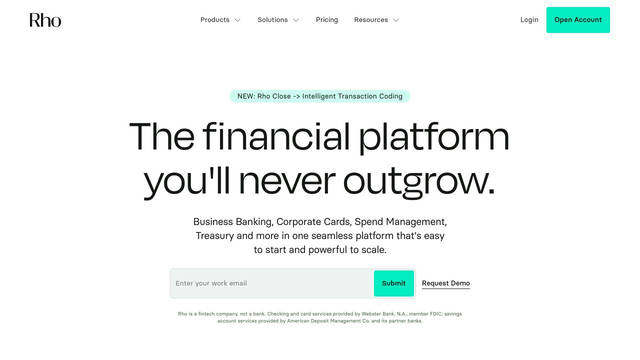 Screenshot: rho.co - uses basier