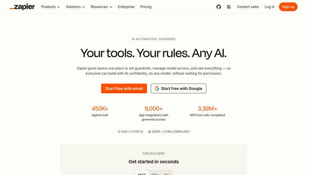 Screenshot: zapier.com - uses Serrif