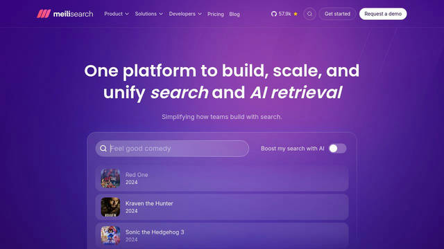 Screenshot: meilisearch.com - uses devicon