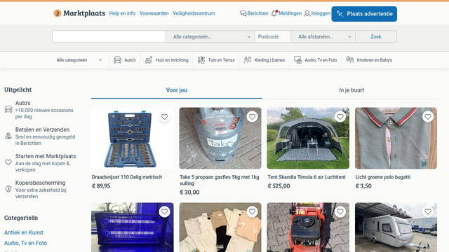 Screenshot: marktplaats.nl - uses BreeSerif