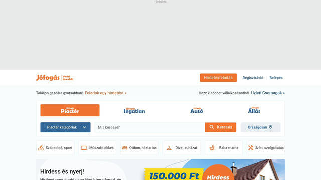 Screenshot: jofogas.hu - uses Quicksand