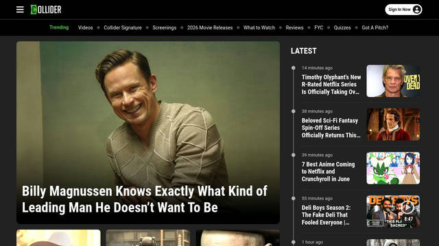 Screenshot: collider.com - uses video player Screenshot: collider.com - uses video player