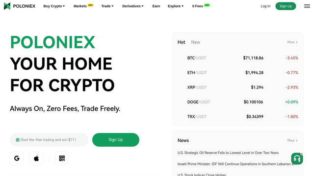Screenshot: poloniex.com - uses harmonyos-sans-sc
