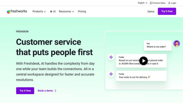 Screenshot: freshdesk.com - uses Lora
