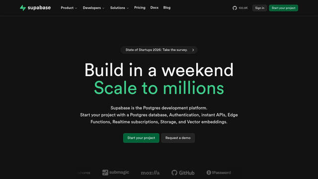 Screenshot: supabase.com - uses custom-font