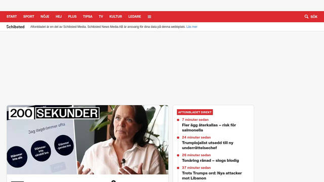 Screenshot: aftonbladet.se - uses Geneva