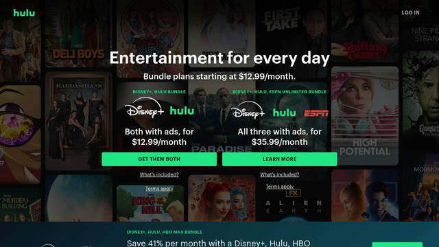 Screenshot: hulu.com - uses Inspire-Regular