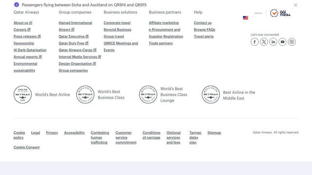 Screenshot: qatarairways.com - uses Jotia