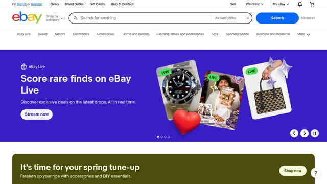 Screenshot: ebay.com - uses Market Sans