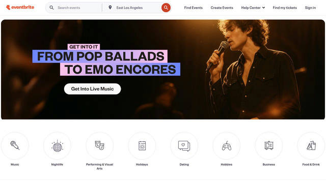 Screenshot: eventbrite.com - uses Neue Plak Condensed