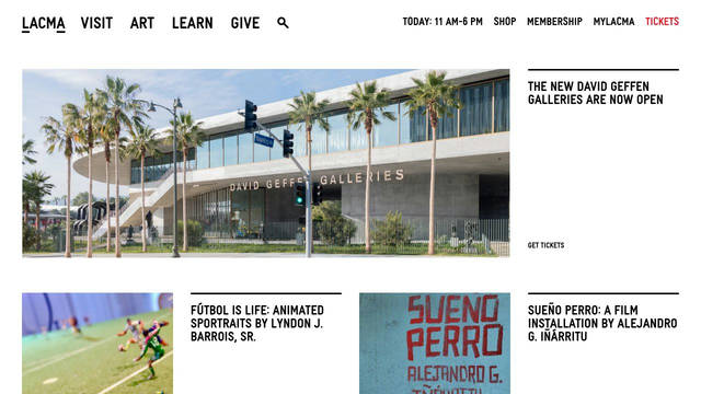 Screenshot: lacma.org - uses LACMA-Bold