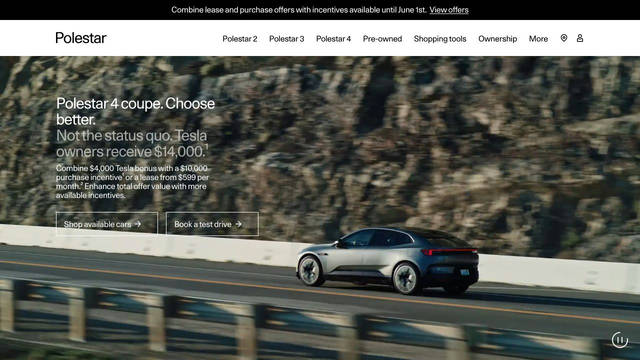 Screenshot: polestar.com - uses Polestar Unica
