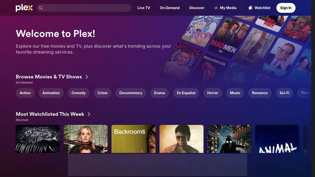 Screenshot: plex.tv - uses Plexcircular