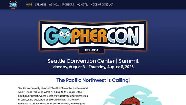Screenshot: gophercon.com - uses prompt