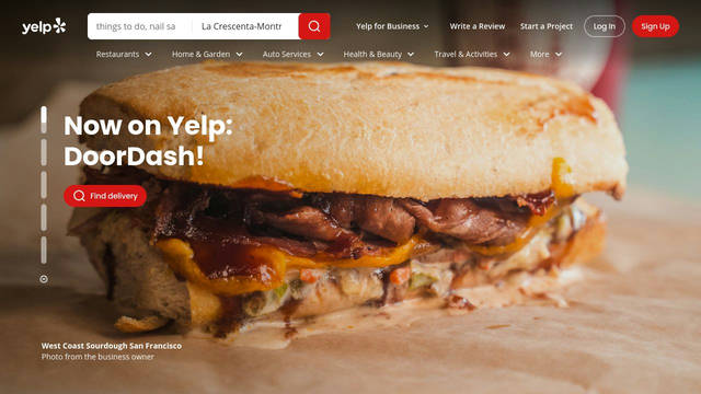 Screenshot: yelp.com - uses Lucida Console