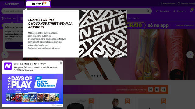 Screenshot: netshoes.com.br - uses Netshoes Ritmo Text