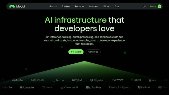 Screenshot: modal.com - uses Goga