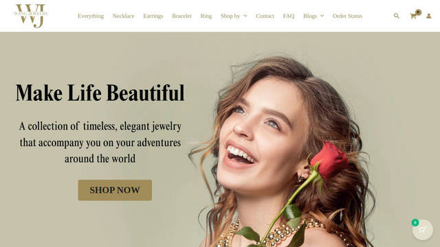 Screenshot: wangjewelry.com - uses Georgia