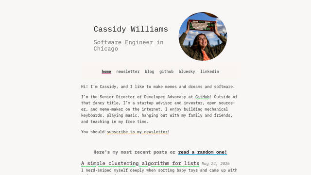 Screenshot: cassidoo.co - uses iA Writer Mono