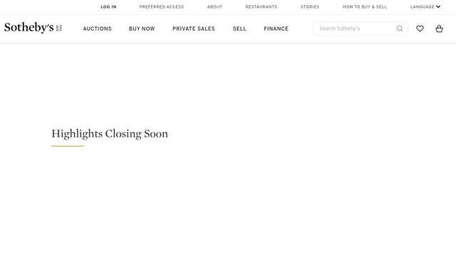 Screenshot: sothebys.com - uses MercuryDisplayRegular